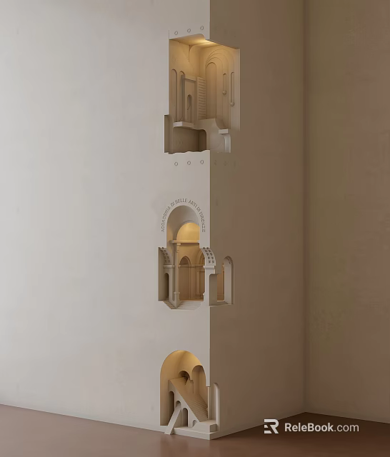 Minimalist Wall Mounted Lamp With Architectural Arched Details And Embedded Design 3d model