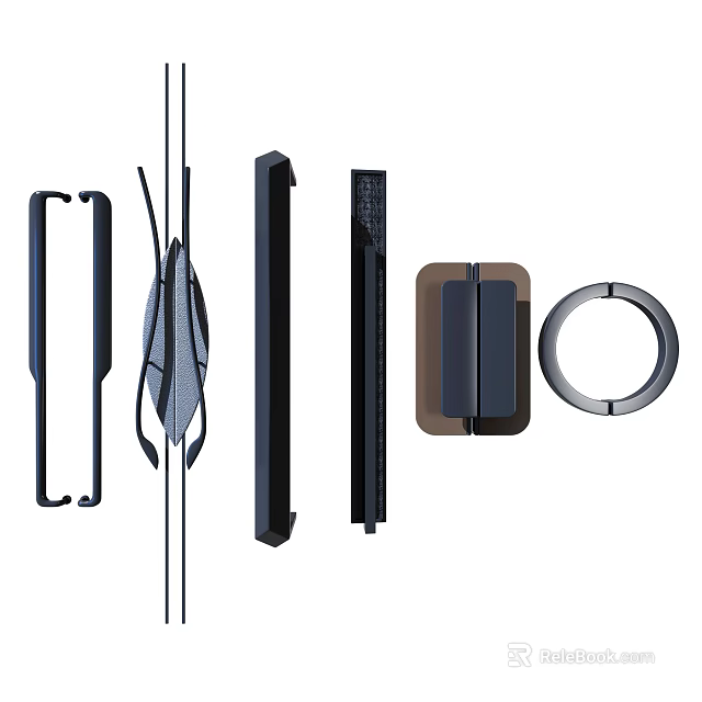 Stylish Contemporary Cabinet Handles With Various Shapes And Designs For Home Furniture 3d model 