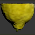 Fresh Sliced Lemon With Yellow Peel And Juicy Segments On Dark Background