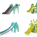 Fun Colorful Cartoon Animal Shaped Playground Equipment with Green Blue Yellow Slides for Kids