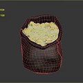 Full Burlap Bag Filled With Shiny Blue Coins On Dark Background