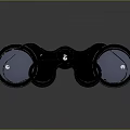 Vintage Black Binoculars With Leather Texture Focusing On Scenic Natural Landscape