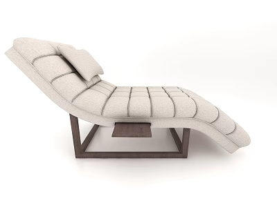 Modern Beige Upholstered Lounge Chair With Wooden Frame And Cushioned Design 3d model