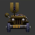 Toy Tank With Yellow Blue Body Big Wheels And Detailed Cannon Design