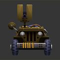 Modern gun car cartoon gun car cartoon racing 3d model