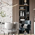 Modern Dining Table and Chair Combination 3d model