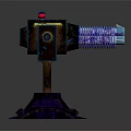 Futuristic Sci Fi Weapon With Blue Glowing Parts And Metallic Base Structure