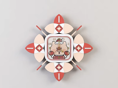 Modern clock cartoon children wall clock 3d model