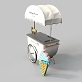 Mobile Ice Cream Cart With Sweetie Dreams Canopy Ice Cream Cones And ENJOY Sign