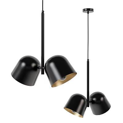 Modern Black Hemispherical Shade Pendant Chandelier Design For Interior Lighting 3d model