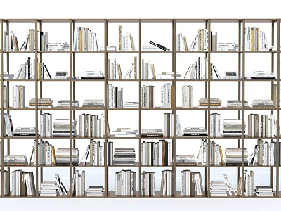 Modern Decorative Cabinet With Open Shelves Filled With Books And Decorative Items 3d model