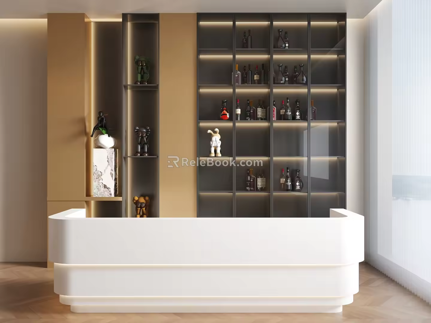 Alien Front Desk Reception Desk Decorative Cabinet Light Luxury Reception Desk 3d model