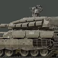 Military Tank With Heavy Armor Turret Long Cannon Barrel And Durable Tracks