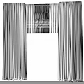 Elegant Double Layer Linen Curtains With Sheer Light Filtering And Draped Design 3d model