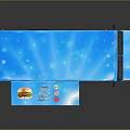 Blue Mobile Food Truck With Hamburger Graphics And American Flag Themed Exterior Design