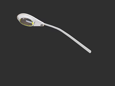 White Outdoor Street Light Featuring Curved Pole For Outdoor Illumination 3d model