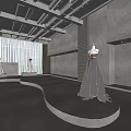 Elegant Bridal Shop Interior With Wedding Dresses On Mannequins And Display Racks
