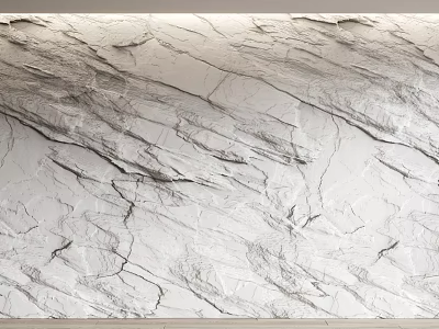 Natural Stone Background Wall With White Textured Surface And Modern Design 3d model