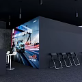 Modern HUAWEI Car Exhibition Hall Design With Reception Desk And Background Screen