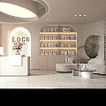 Minimalist Soft Beige Beauty Salon Reception Interior With Neat Product Display And Comfortable Lounge Space