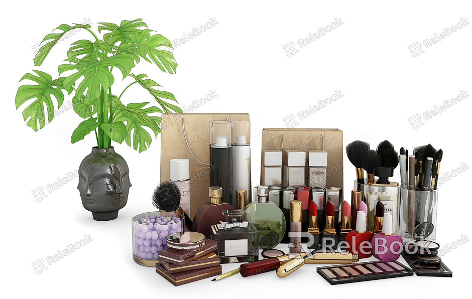 Modern cosmetics lipstick perfume cosmetic combination model