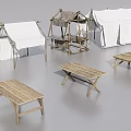 Wooden Outdoor Garden Decor Structures With Benches Tables And Gazebo Designs