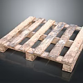 Sturdy Wooden Pallet Construction Featuring Natural Wood Slats And Support Blocks Design