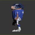 Game Movie Character Robot Blue Jersey Number 5 With Mechanical Arms And Goggles