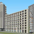 Modern High Rise Residential Buildings With Low Rise Structure And Greenery Design