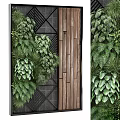 Modern Vertical Green Plant Wall Design With Lush Foliage And Natural Wood Accents