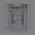 Futuristic Stage Setup With Large LED Screen Colorful Lighting And Cosmic Background
