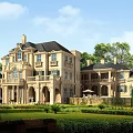 Elegant Classic Single-Family Villa With Balconies Arched Windows Lush Lawn And Landscaped Garden