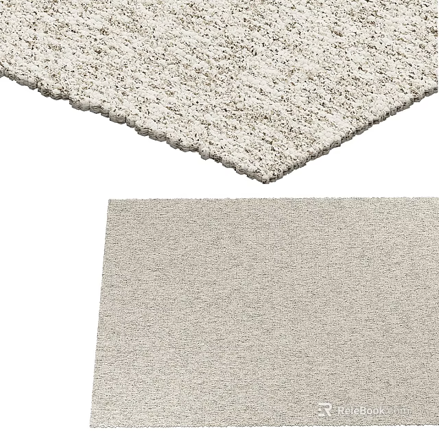 Soft Light Colored Square Rug With Textured Surface For Modern Home Decor 3d model 