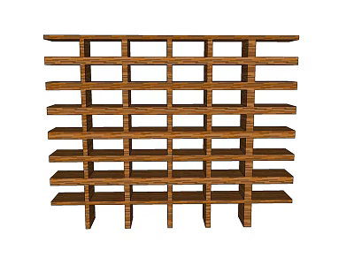 Wooden Bookcase With Open Multiple Shelves And Modern Design For Home Library 3d model