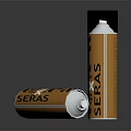 Agricultural Equipment Three Orange And Black Spray Cans With Silver Nozzles And Surface Patterns