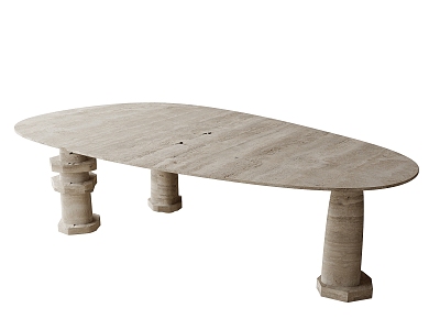 Modern Stone Oval Dining Table model