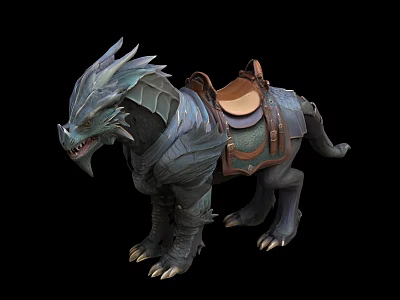 Game And Movie Character Dragon Shaped Mount With Saddle And Scaled Body 3d model