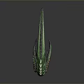 Fantasy Role Playing Character Featuring Green Spiked Creature Tail With Scaled Texture Red Accents