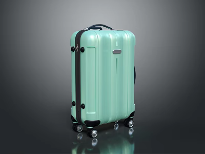 Light Green Modern Design Hard Shell Suitcase With Rolling Wheels For Travel 3d model