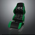 Sporty Black And Green Car Seat With Four Point Harness Design For Vehicles
