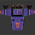 Colorful Geometric Toy Airplane Model With Red Blue Purple Accents And Transparent Details