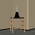 Middle ancient side several retro table lamp side several table lamp combination 3d model