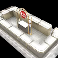 Elegant Jewelry Store Exterior With Gold Display Counters And Brand Signage