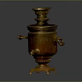 Traditional Brass Samovar Vintage Household Decorative Tea Brewing Vessel with Ornate Design