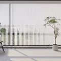 White Window Blinds Modern Interior With Light Shadows Plants And Chair