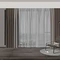 Modern Curtains With Sheer White And Beige Thick Panels For Living Room Window View
