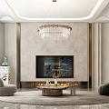 Elegant Dining Living Room Interior With Marble Counter Wine Rack And Gold Accent Chairs
