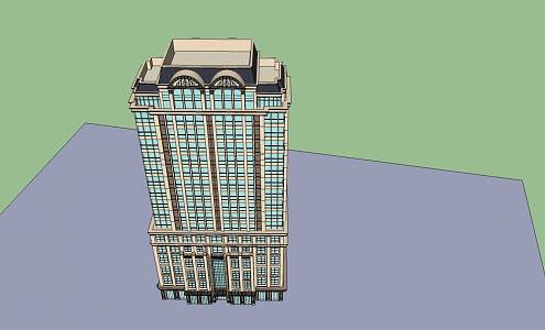 French Residential Building High-rise Residential Building 3d model