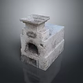 Vintage Stone Stove With Square Top And Open Door Design For Home Use