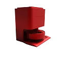 Red Plastic Pedal Trash Bin With Secure Lid For Home Kitchen Use